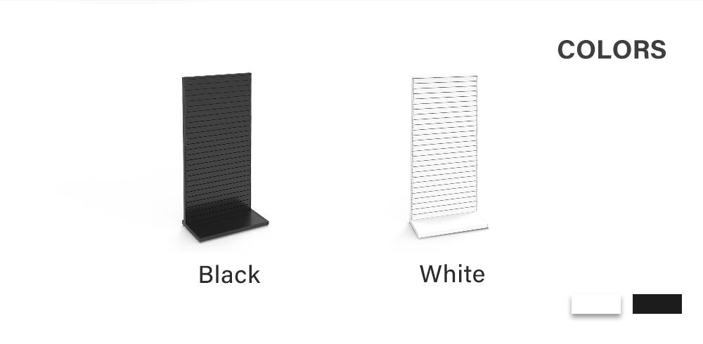 Colors of metal Slatwall for garage storage: black/white
