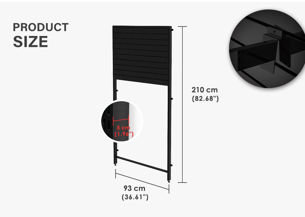 Specification size of metal Slatwall rack stand
