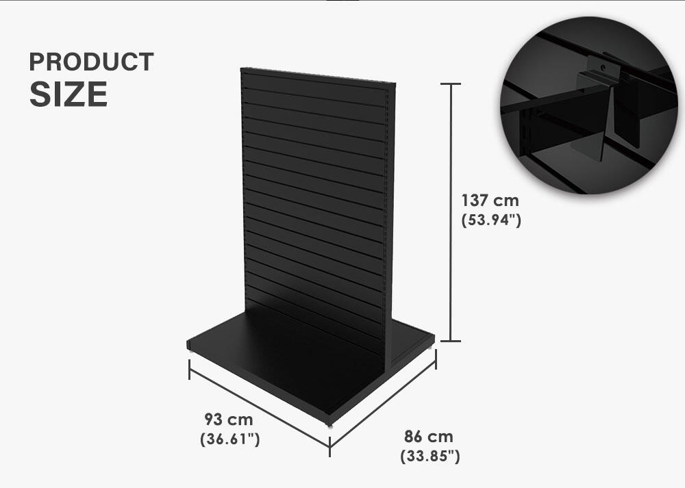 Specification size of metal Slatwall gondola display stand