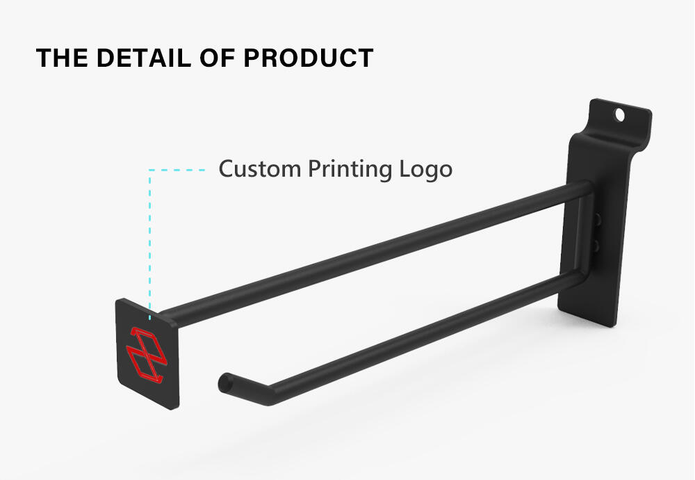 Custom logo printing for slatwall flip scan hook