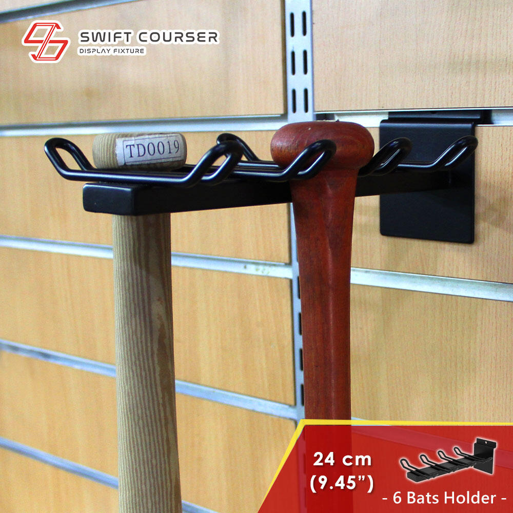 Baseball Bat Six Holder For Slatwall