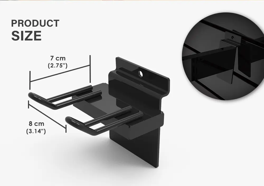 Dimensions of Slatwall single baseball bat holder