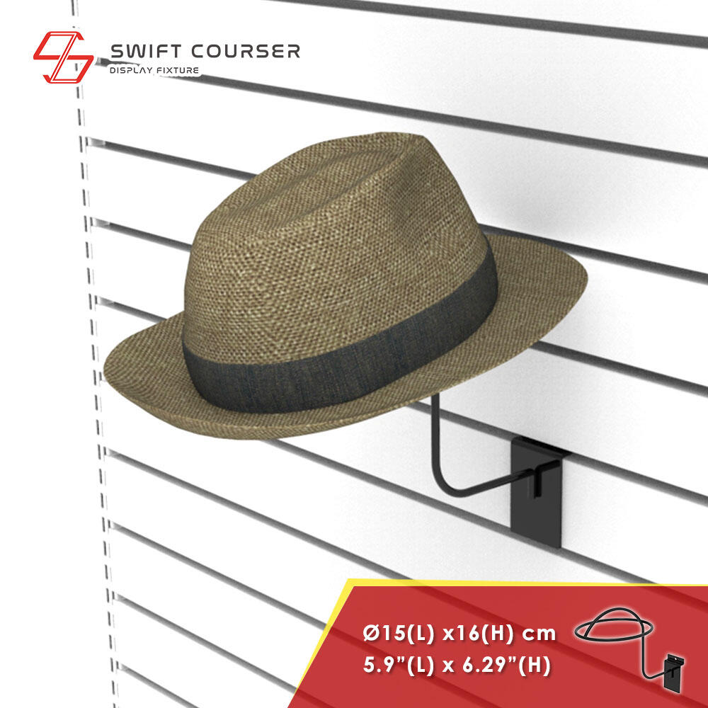 Black Bike Helmet Slat Wall Display Rack - Swift Courser