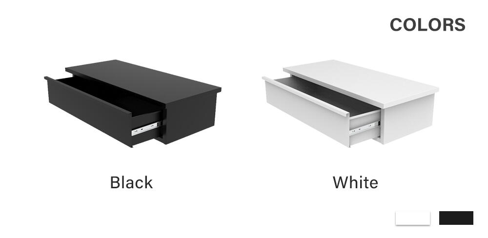 Colors of metal Slatwall drawer: black/white