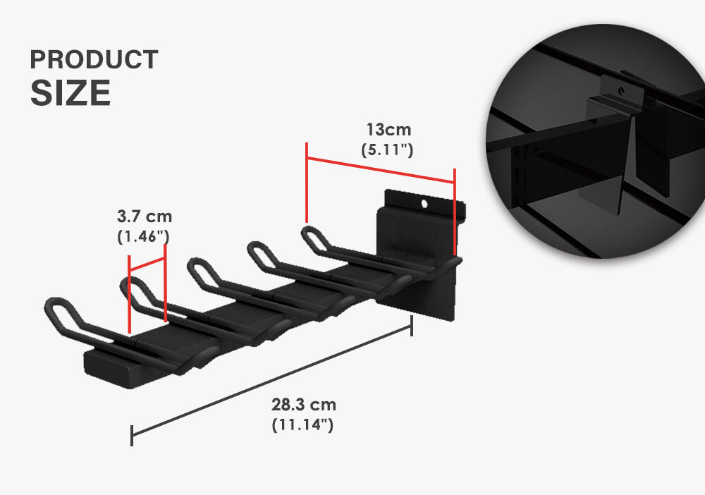 Dimensions of Slatwall baseball bat display rack