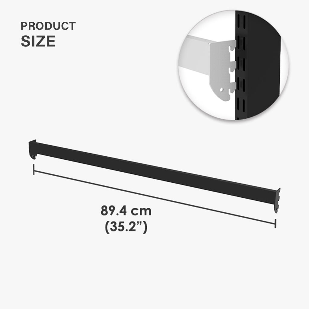 Specification siez of metal Slatwall hangbar rack
