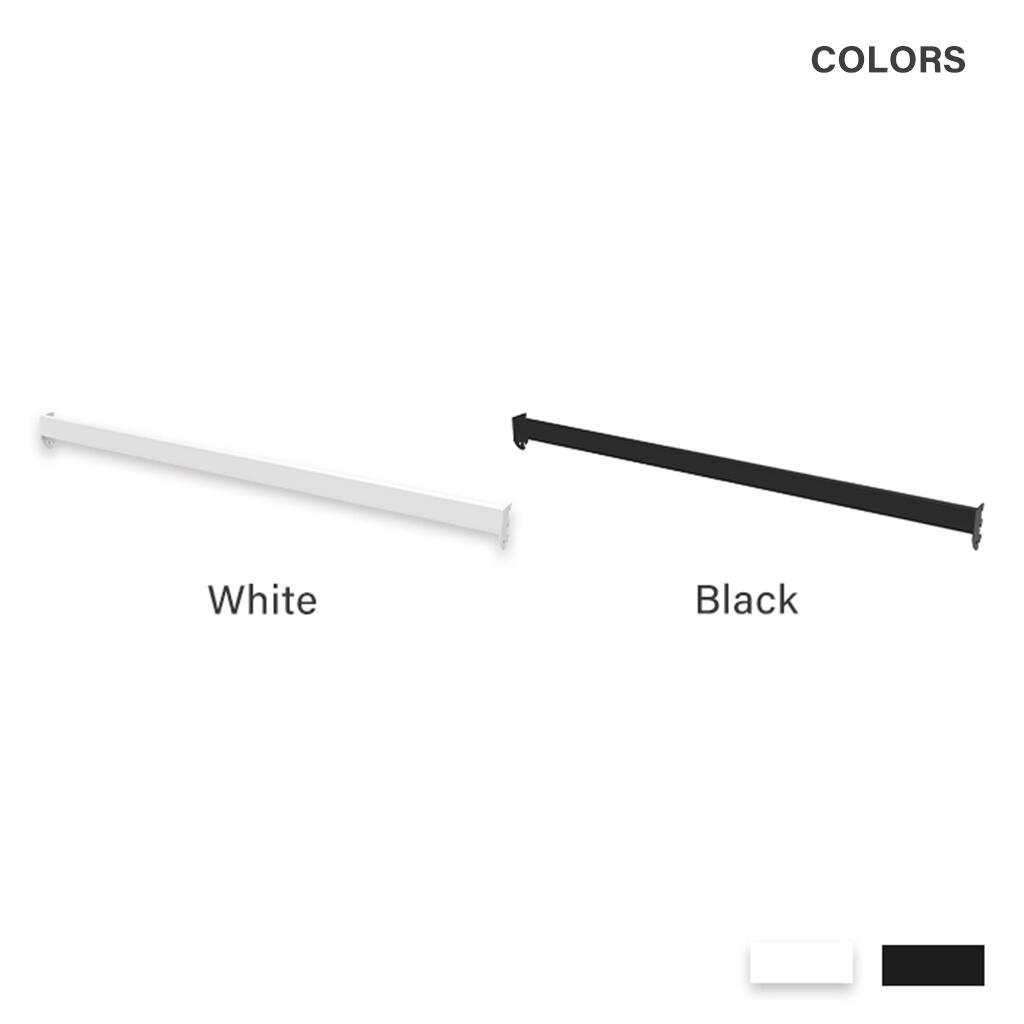 Colors of metal Slatwall hangbar rack: white/black