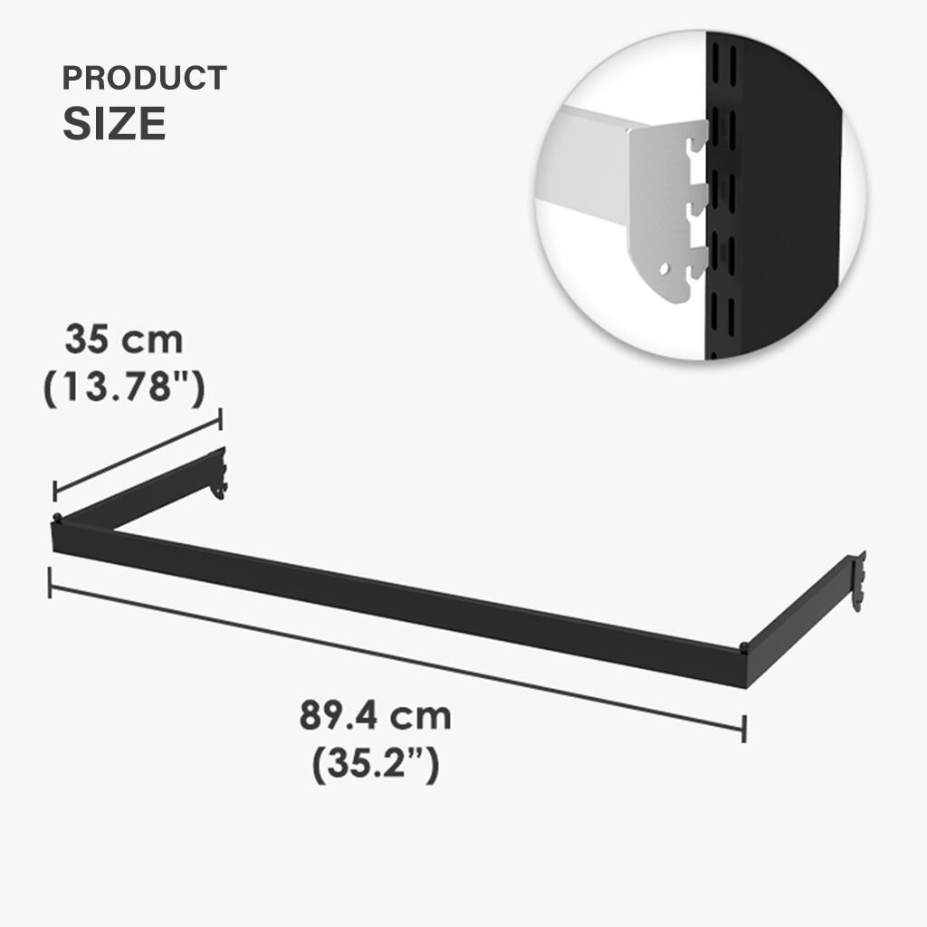 Specification size of Metal Slatwall U-shaped cloth rack