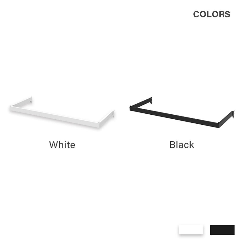 Colors of Metal Slatwall U-shaped cloth rack: white/black