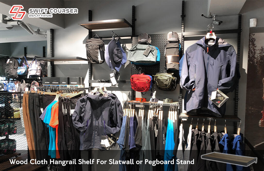 Metal Slatwall wood cloth hangrail shelf